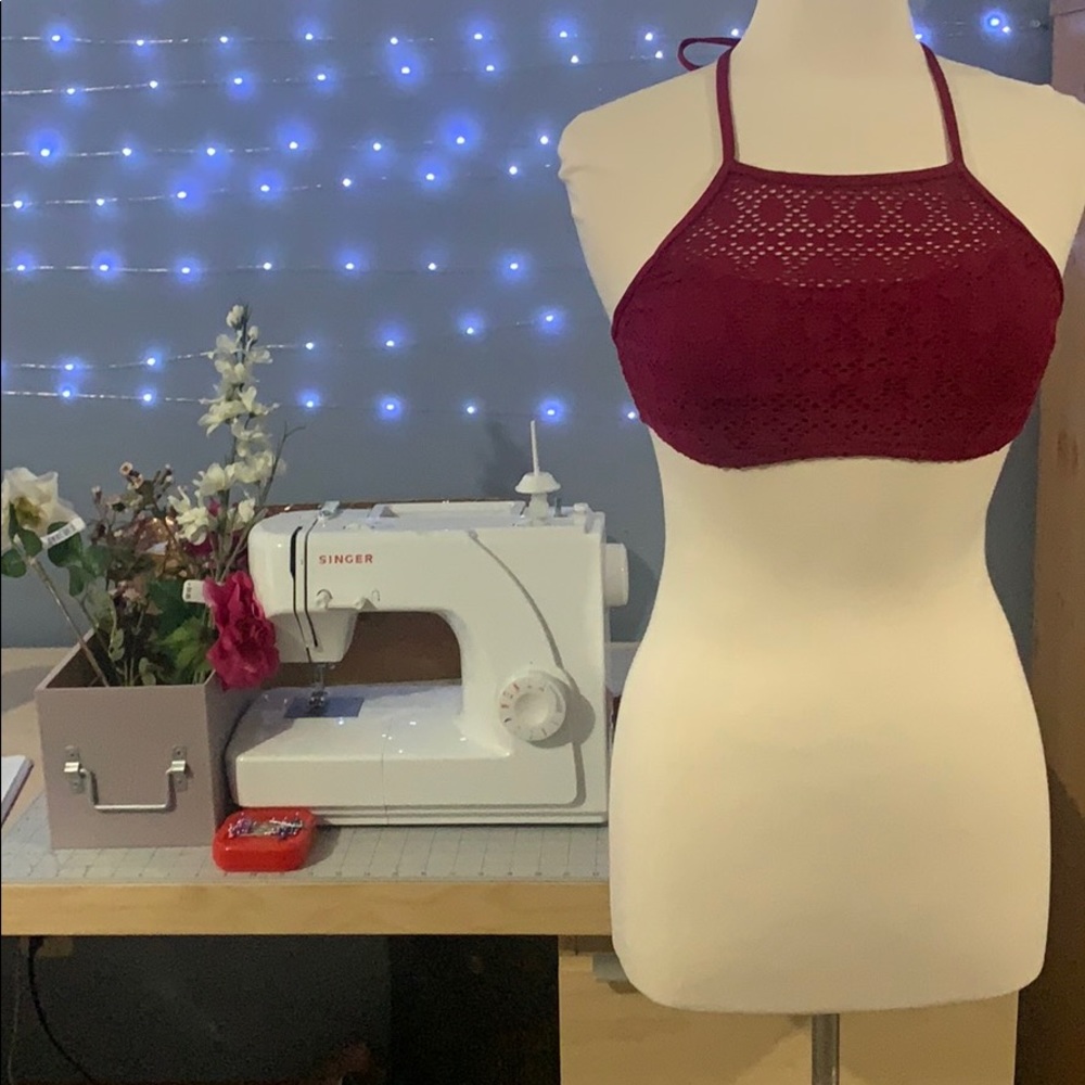 3 Piece Burgundy Swimsuit Set A021